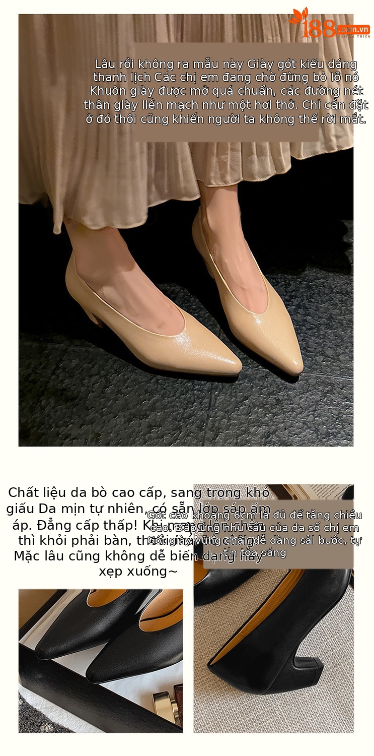 Giày bệt nữ da mềm mũi tròn phối váy đa năng xuân hè — màu đen, màu trắng, màu mơ chi tiết 49