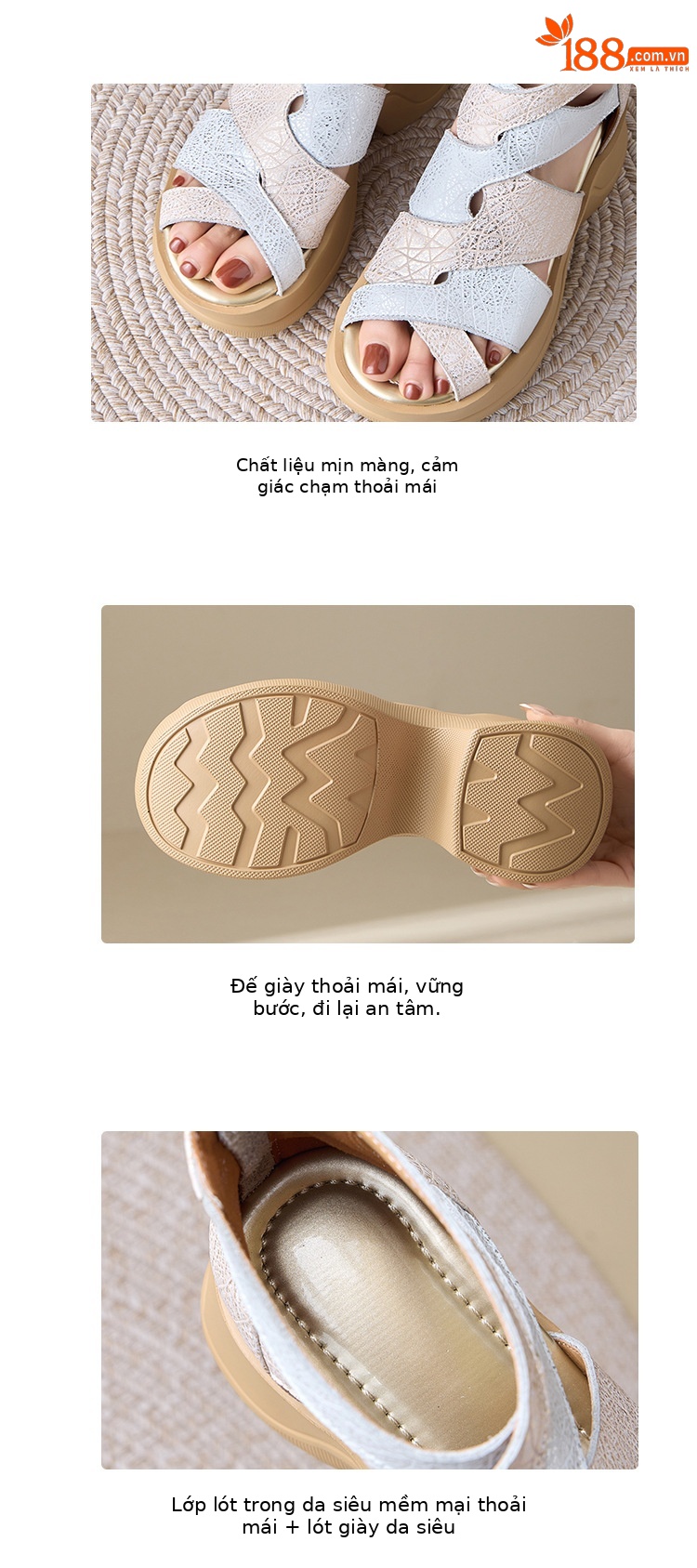 Sandal cao gót nữ đế xuồng hở mũi phong cách La Mã, gót 10 cm — màu đen, Vàng nhạt chi tiết 4