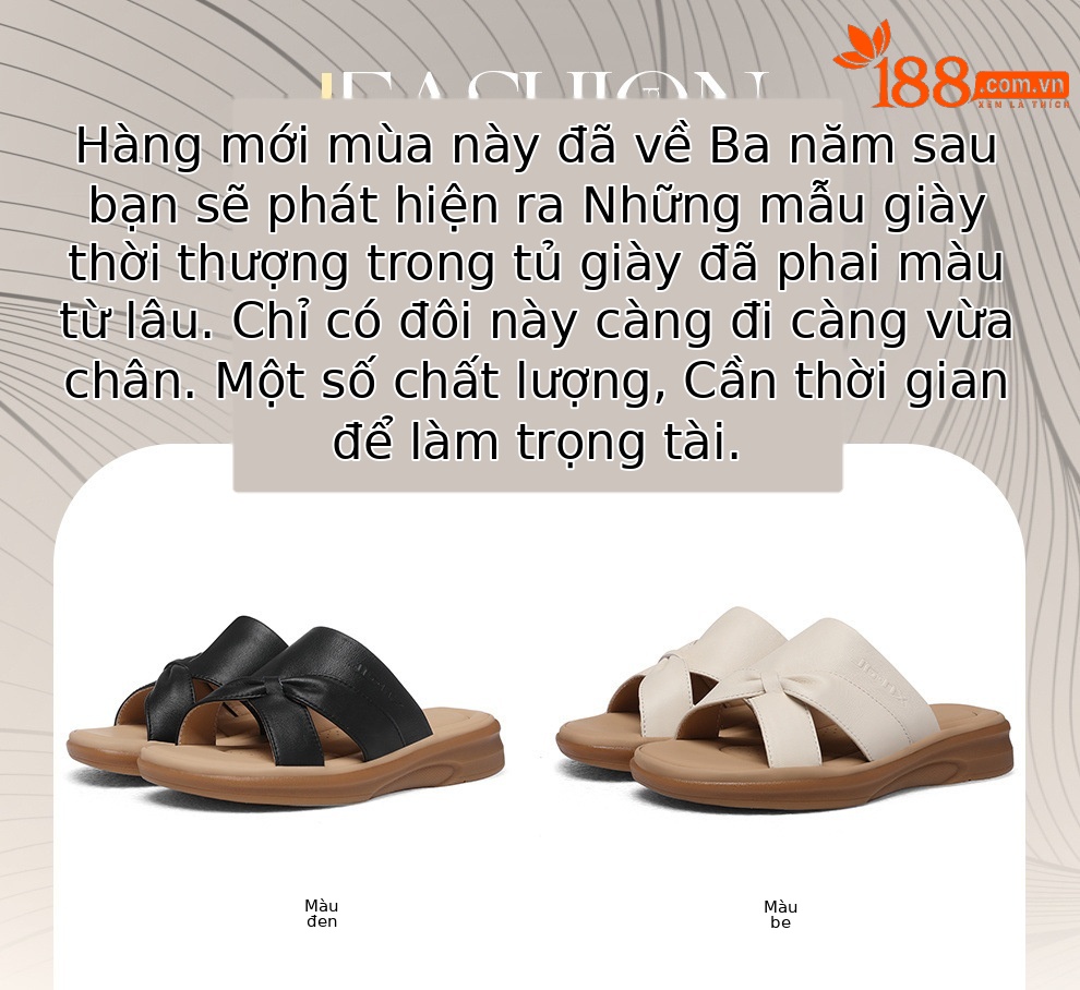 Dép sandal nữ đế dày xỏ ngón tiện lợi phong cách đơn giản cao cấp 2026 — 6054 Màu be, 6054 Da đen chi tiết 1