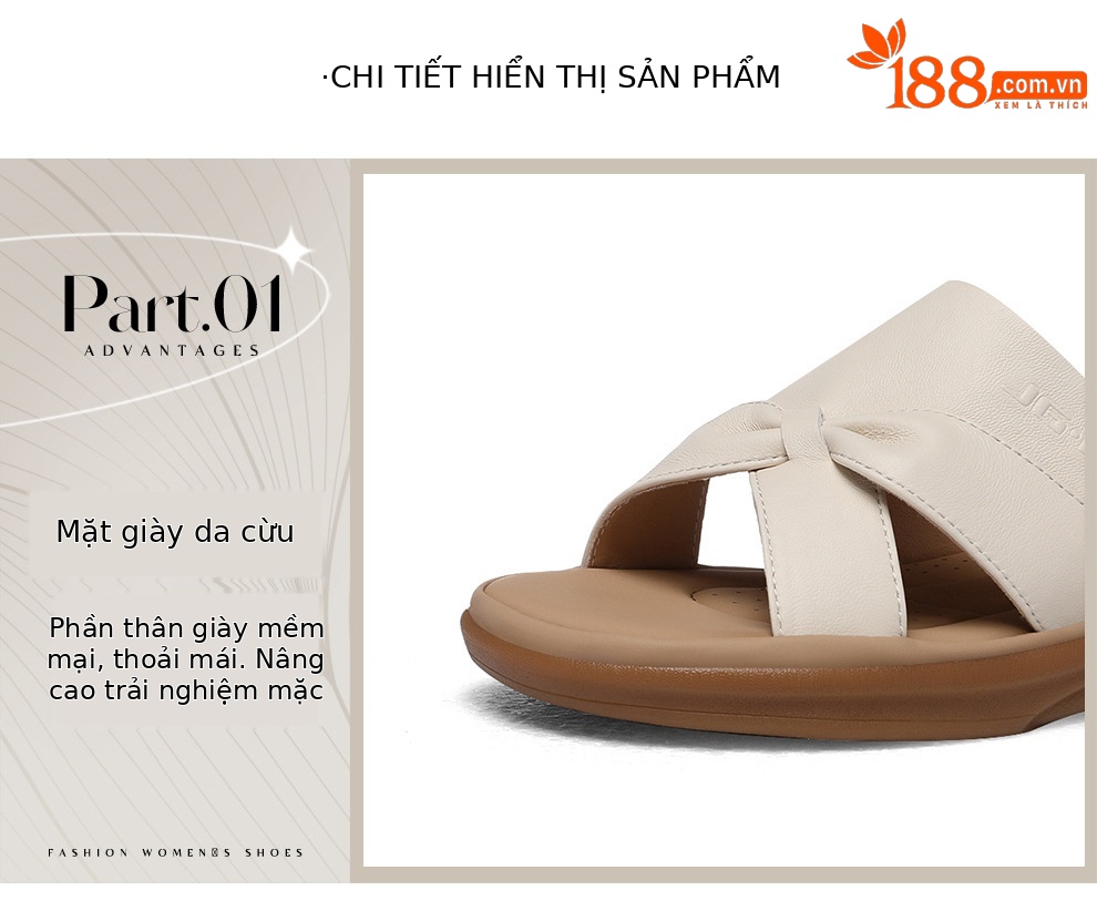 Dép sandal nữ đế dày xỏ ngón tiện lợi phong cách đơn giản cao cấp 2026 — 6054 Màu be, 6054 Da đen chi tiết 19