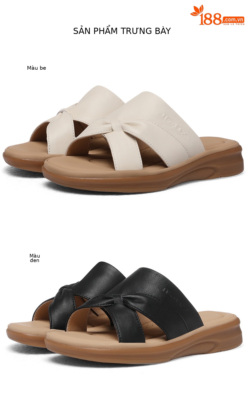 Dép sandal nữ đế dày xỏ ngón tiện lợi phong cách đơn giản cao cấp 2026 — 6054 Màu be, 6054 Da đen chi tiết 22