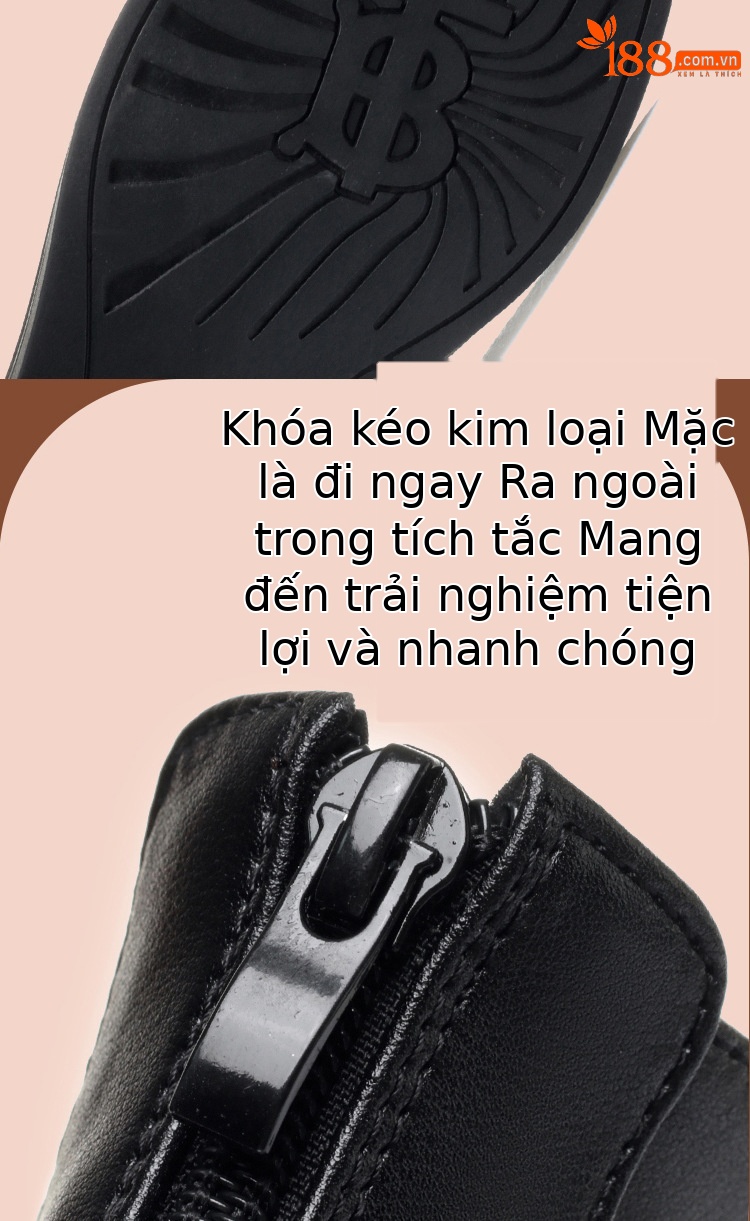 Boot nữ da thật cổ thấp gót vuông 5 cm đế êm, kiểu hở mũi lưới thoáng khí — màu be chi tiết 7