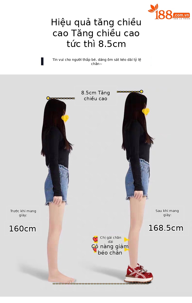 Giày sneaker nữ đế dày tăng chiều cao lưới thoáng khí phong cách dad sneaker — màu be chi tiết 3
