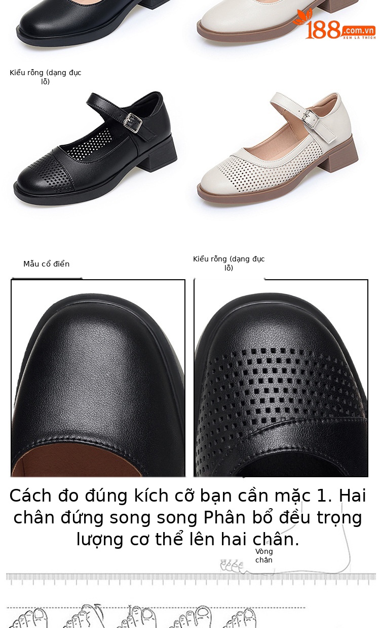 Sandal nữ quai chữ V đơn giản, đế thấp, da thật, hở mũi, chống trượt — Đen【kiểu xuyên thấu】 chi tiết 3