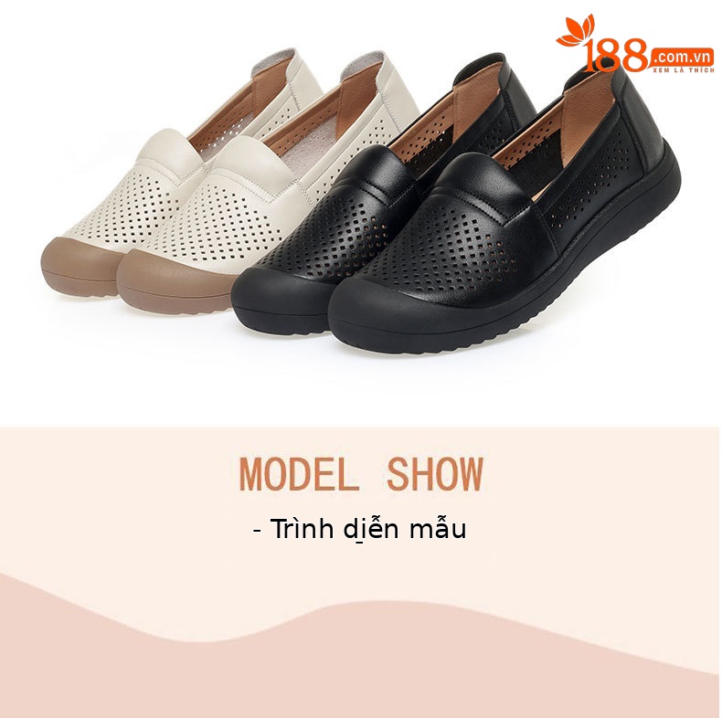 Sandal nữ da bò thật mũi kín đế mềm thoáng khí — màu be chi tiết 8