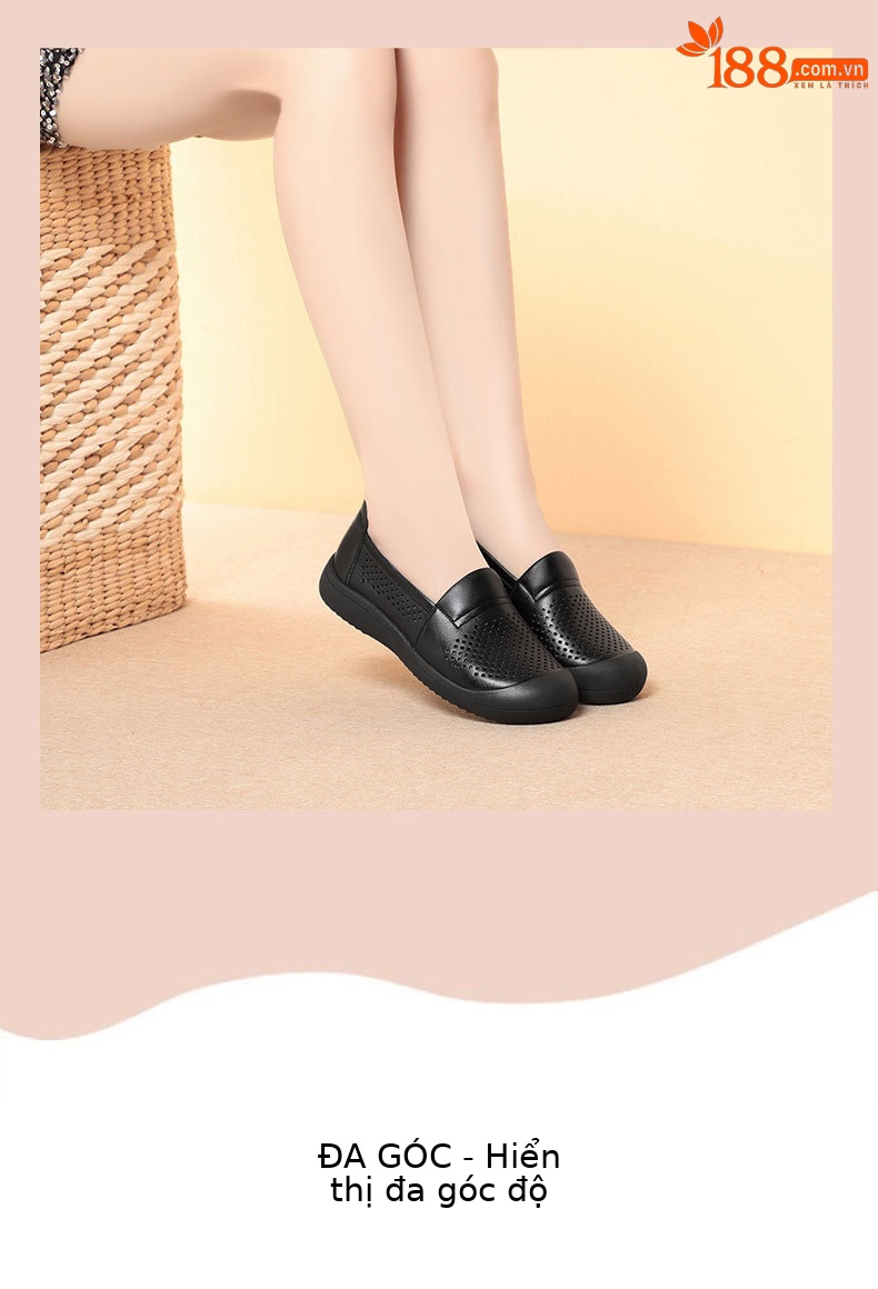 Sandal nữ da bò thật mũi kín đế mềm thoáng khí — màu be chi tiết 11