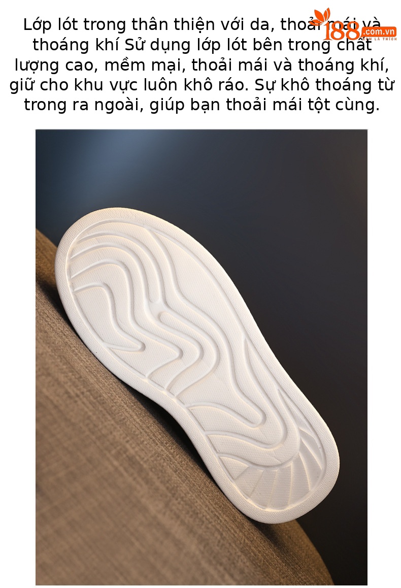 Giày sneaker nữ đế dày tăng chiều cao phong cách thể thao — màu be chi tiết 9
