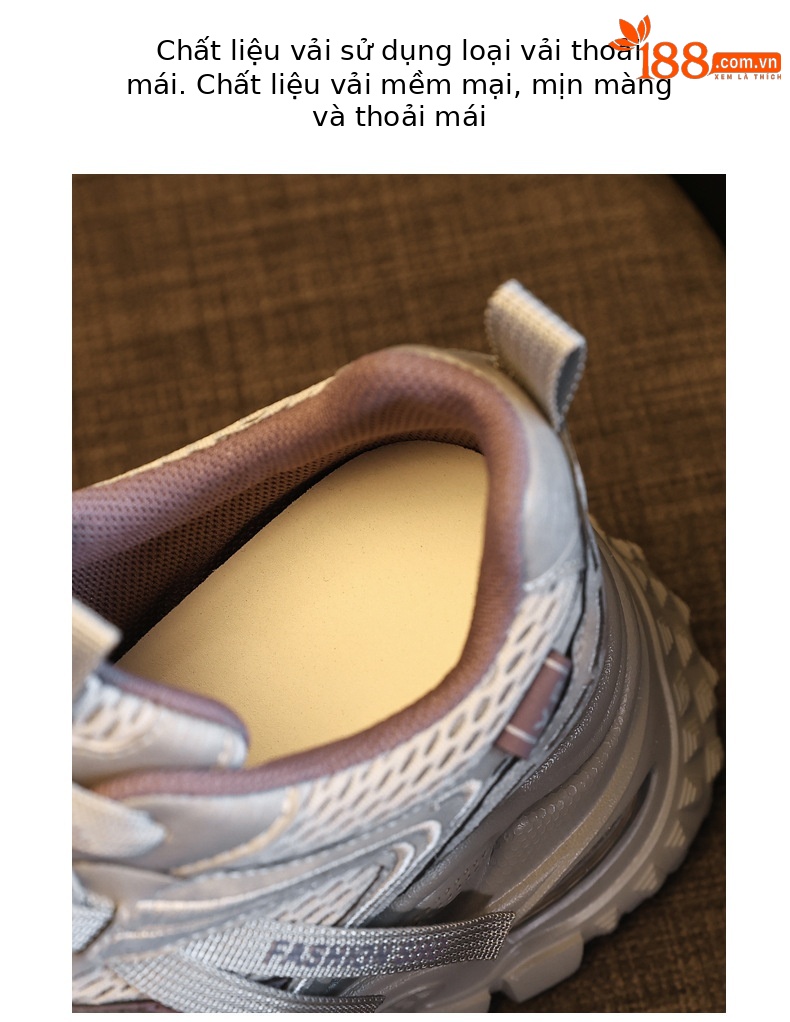 Giày sneaker nữ chunky đế dày lưới thoáng khí tăng chiều cao — màu tím chi tiết 8