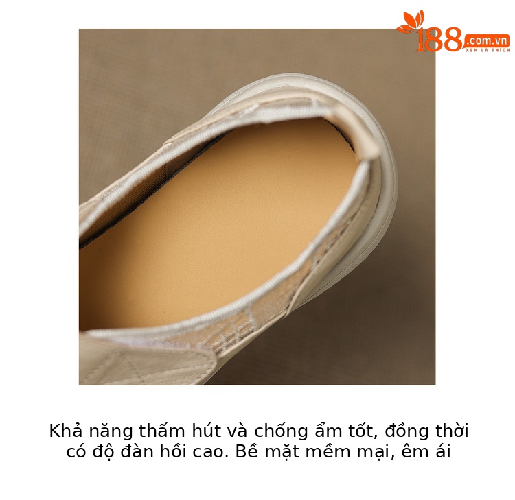 Giày sneaker nữ đế dày ren lưới phối màu cổ thấp — màu trắng ngà chi tiết 9