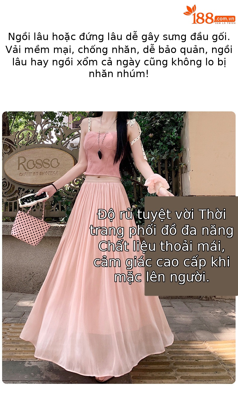 Váy lụa mỏng kiểu Pháp dáng chữ A cao cấp — màu đen chi tiết 6