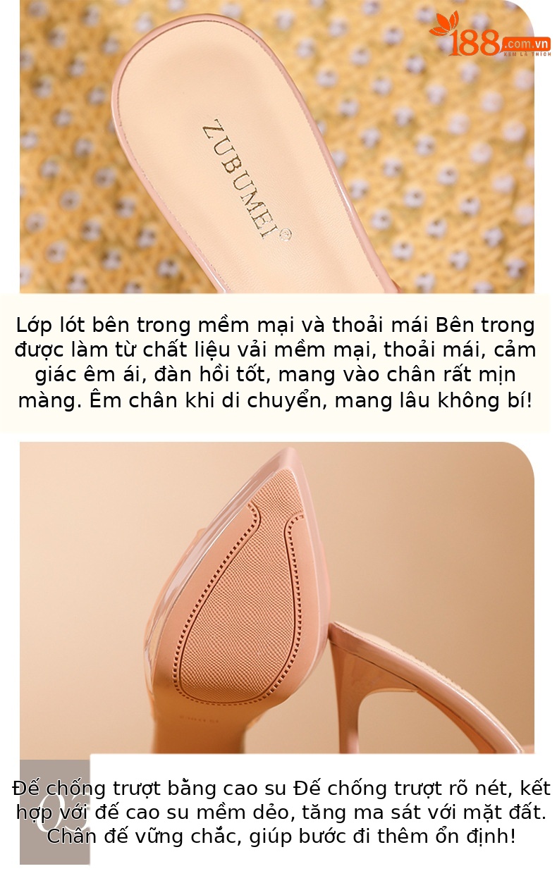 Sandal cao gót nữ hở mũi đế platform gót 12 cm — Bạc-12cm chi tiết 4