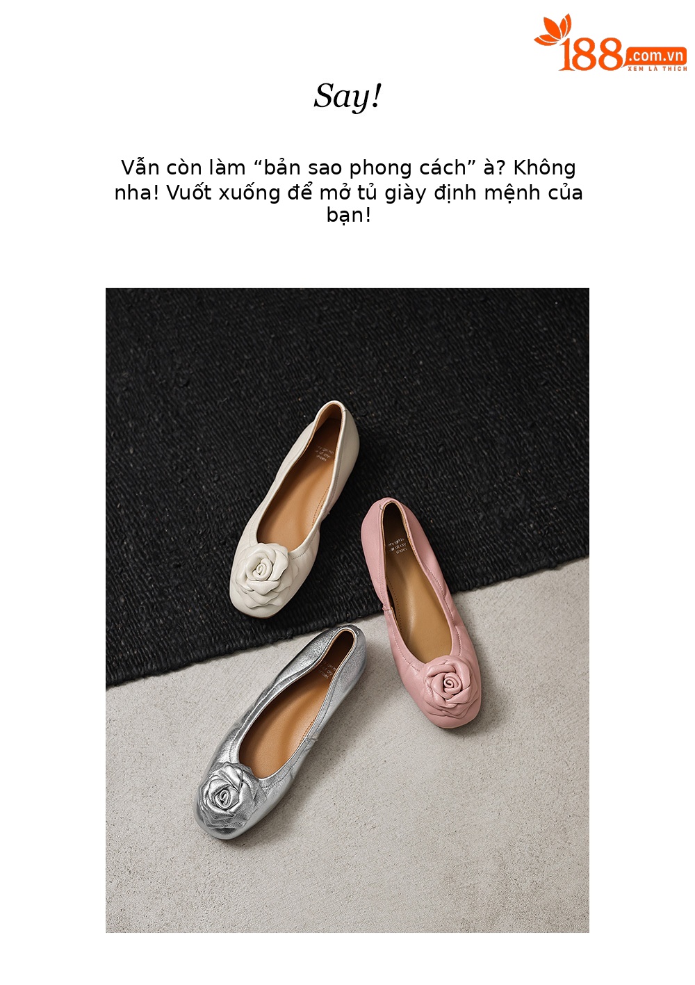 Giày ballet nữ mũi tròn phong cách Pháp da cừu đế bệt — màu trắng ngà chi tiết 2