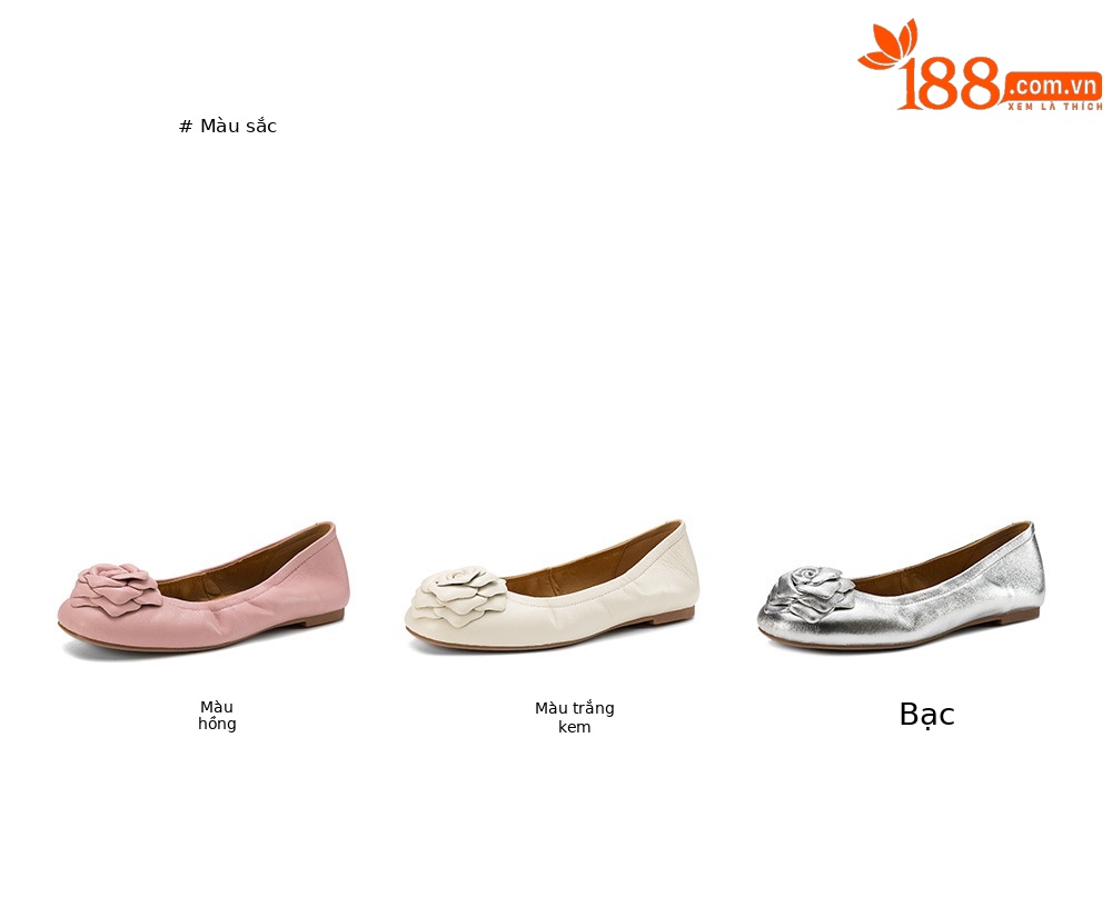 Giày ballet nữ mũi tròn phong cách Pháp da cừu đế bệt — màu trắng ngà chi tiết 4