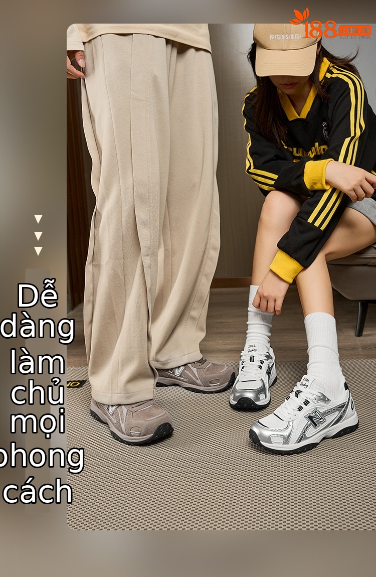 Giày sneaker unisex cổ thấp phong cách Đức huấn luyện, đế dày êm ái, form rộng thoải mái — 204 kaki xám chi tiết 10