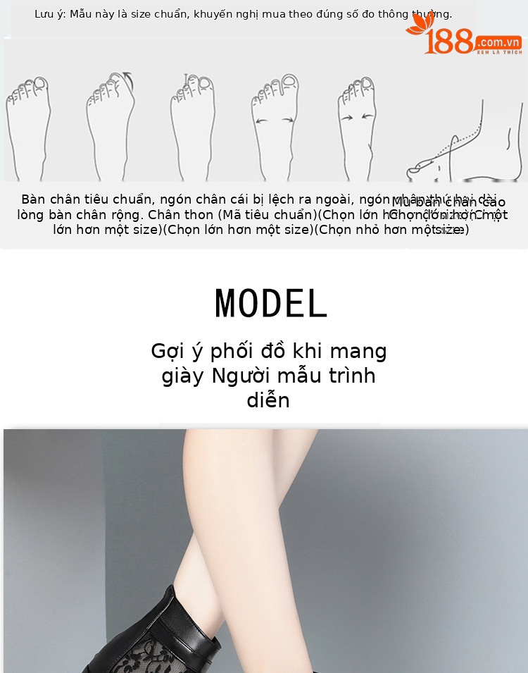 Boot lưới nữ đế thấp da thật mũi hở gót thấp kiểu dáng thoáng mát — màu đen chi tiết 9