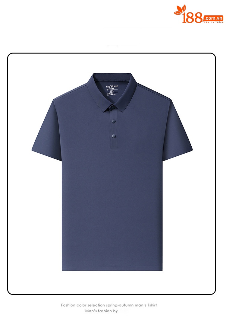 Áo polo nam tay ngắn cổ bẻ ẩn nút, chất liệu ice silk thấm hút nhanh khô — đen chi tiết 13