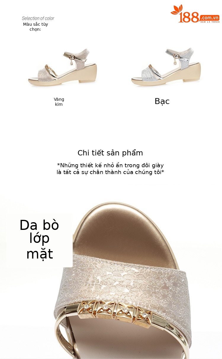 Sandal nữ đế xuồng cao gót mùa hè, dáng platform chắc chắn, phù hợp đi làm và dạo phố — màu vàng chi tiết 3