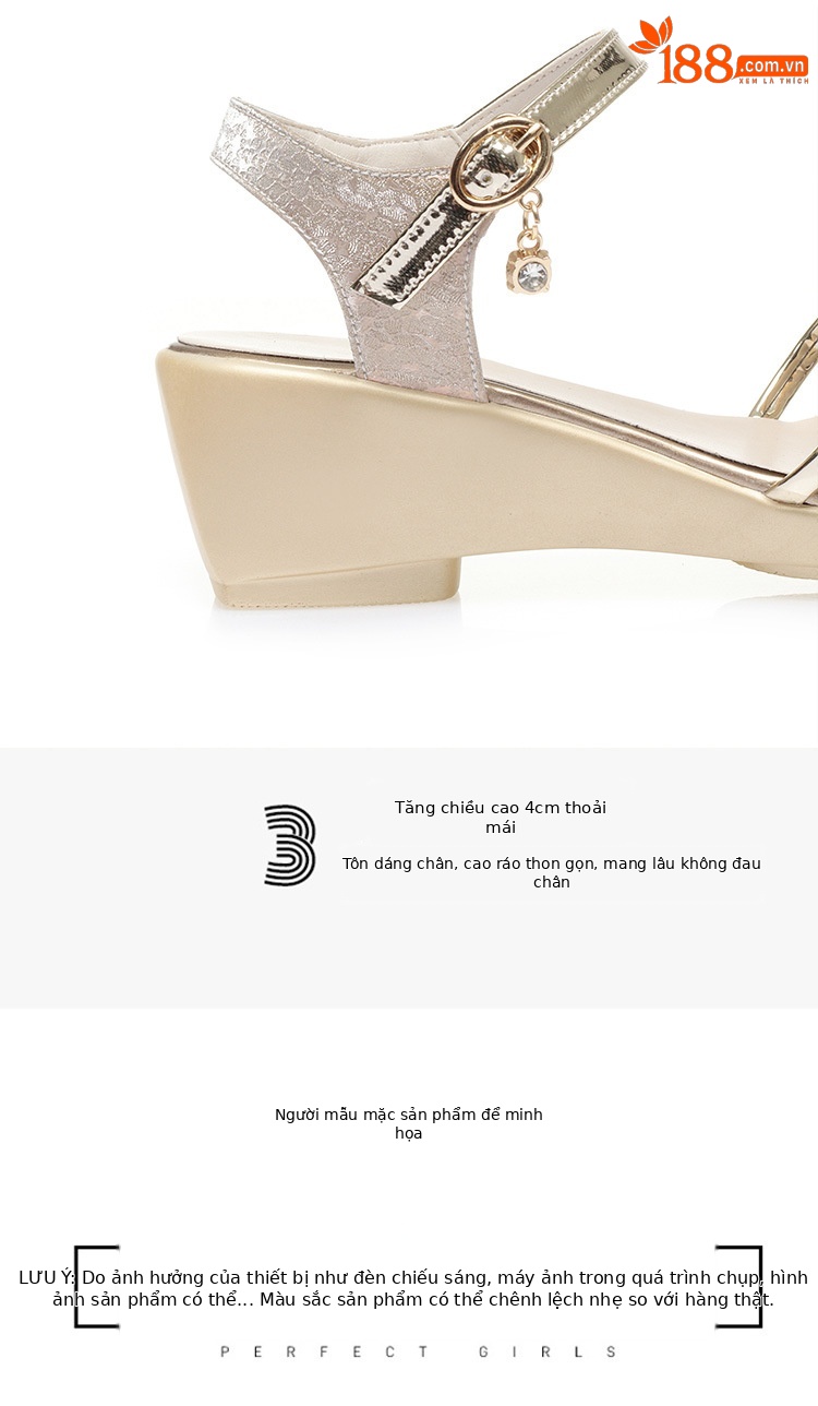 Sandal nữ đế xuồng cao gót mùa hè, dáng platform chắc chắn, phù hợp đi làm và dạo phố — màu vàng chi tiết 5