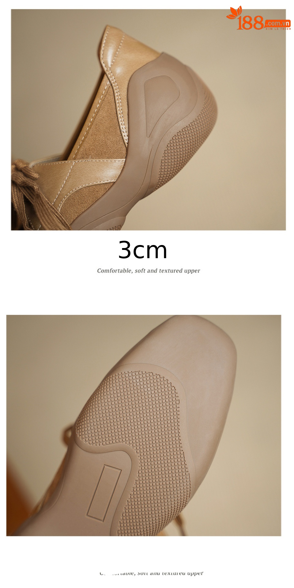 Giày sneaker nữ đế dày miệng thấp dây buộc phối màu da lộn — màu mơ chi tiết 13