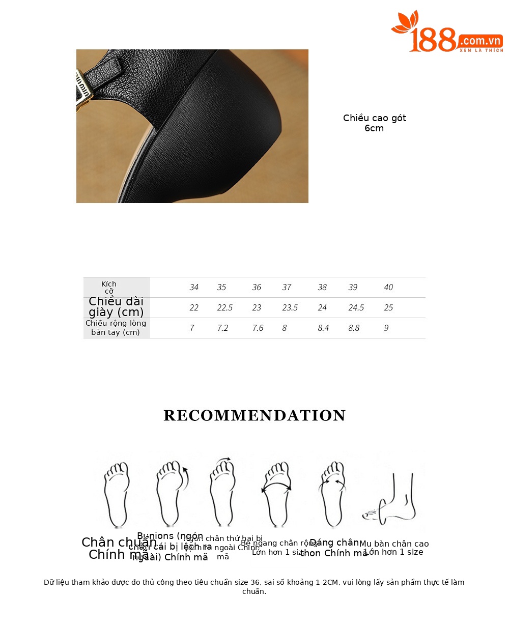 Sandal nữ da cừu mũi bao đế dày quai ngang một chữ kiểu La Mã — đen chi tiết 5