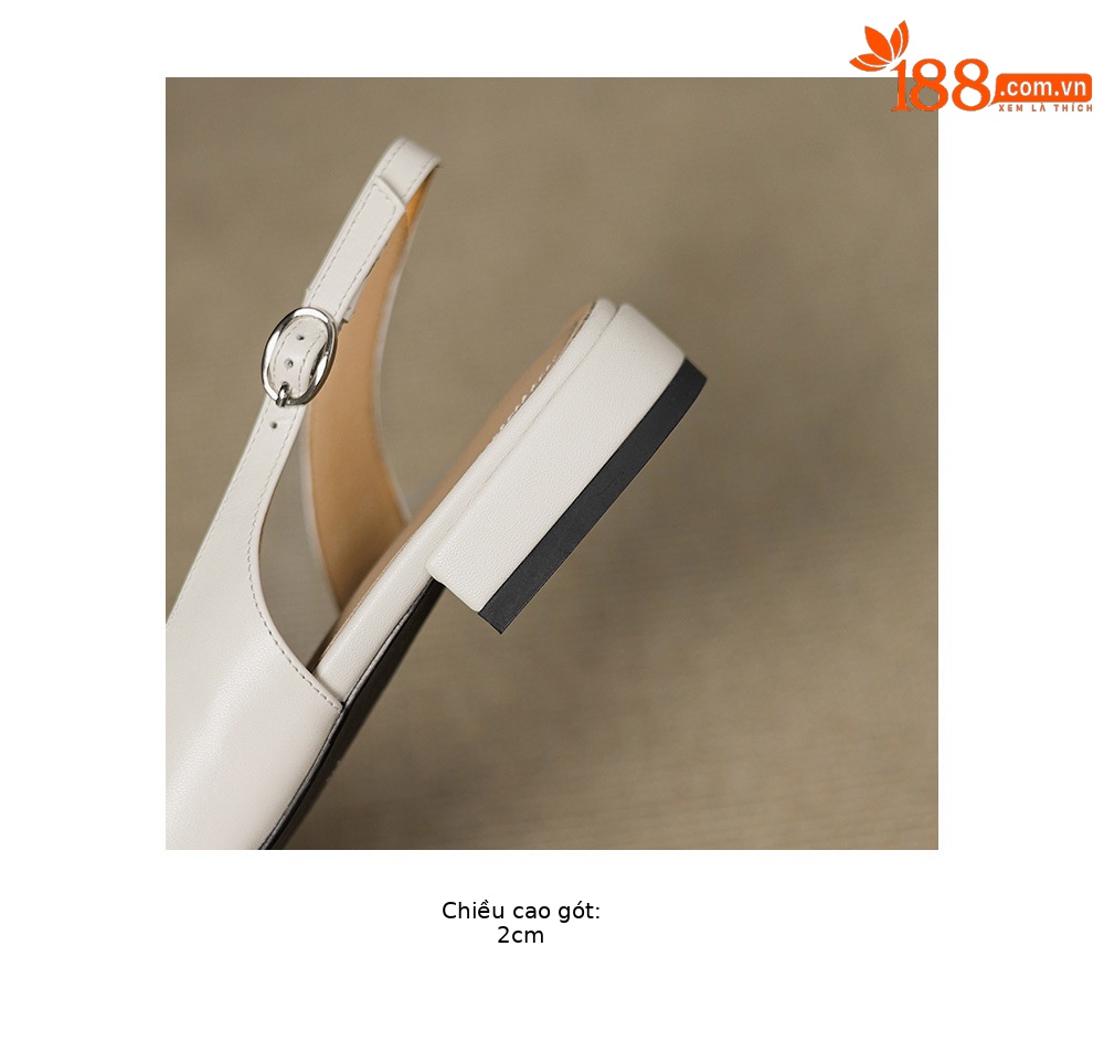 Sandal nữ da cừu mũi tròn quai chữ V đế bệt phong cách Hàn Quốc — đen chi tiết 20