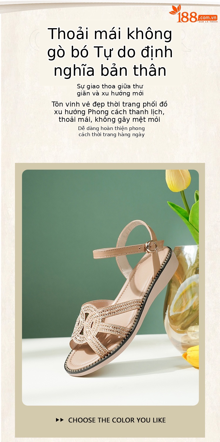 Sandal nữ quai chữ V đế bệt mềm hở mũi thoáng khí — màu đen chi tiết 2