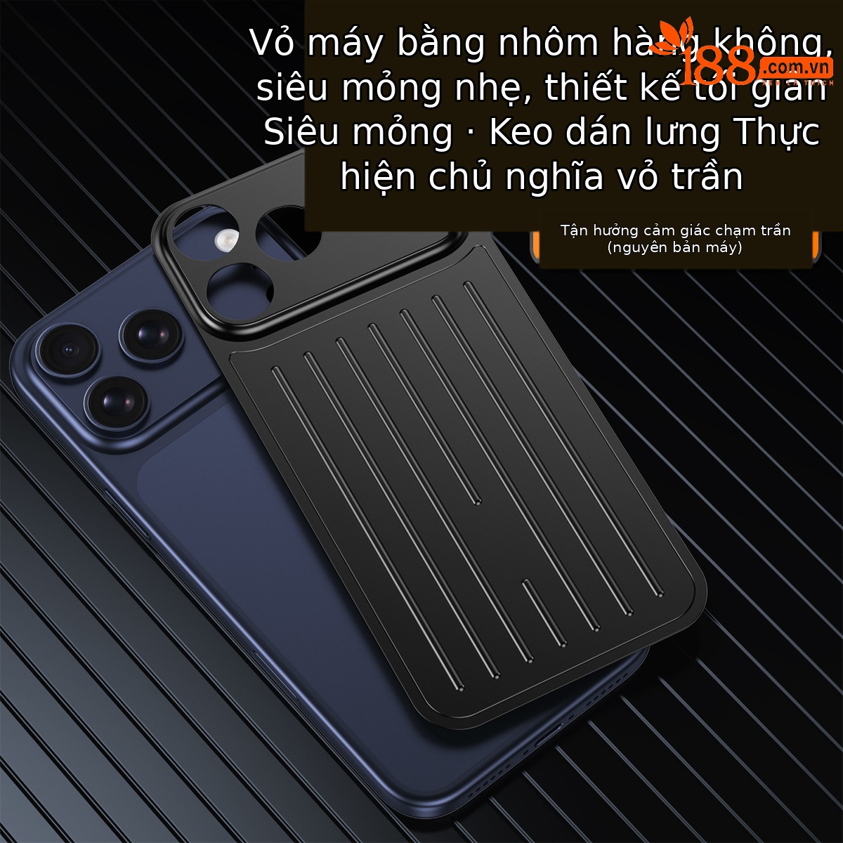Ốp lưng iPhone 16/17 Pro Max kim loại chống sốc, chống vân tay, thiết kế vali độc đáo — Cam, Đen, Vàng sa mạc, Xanh titan