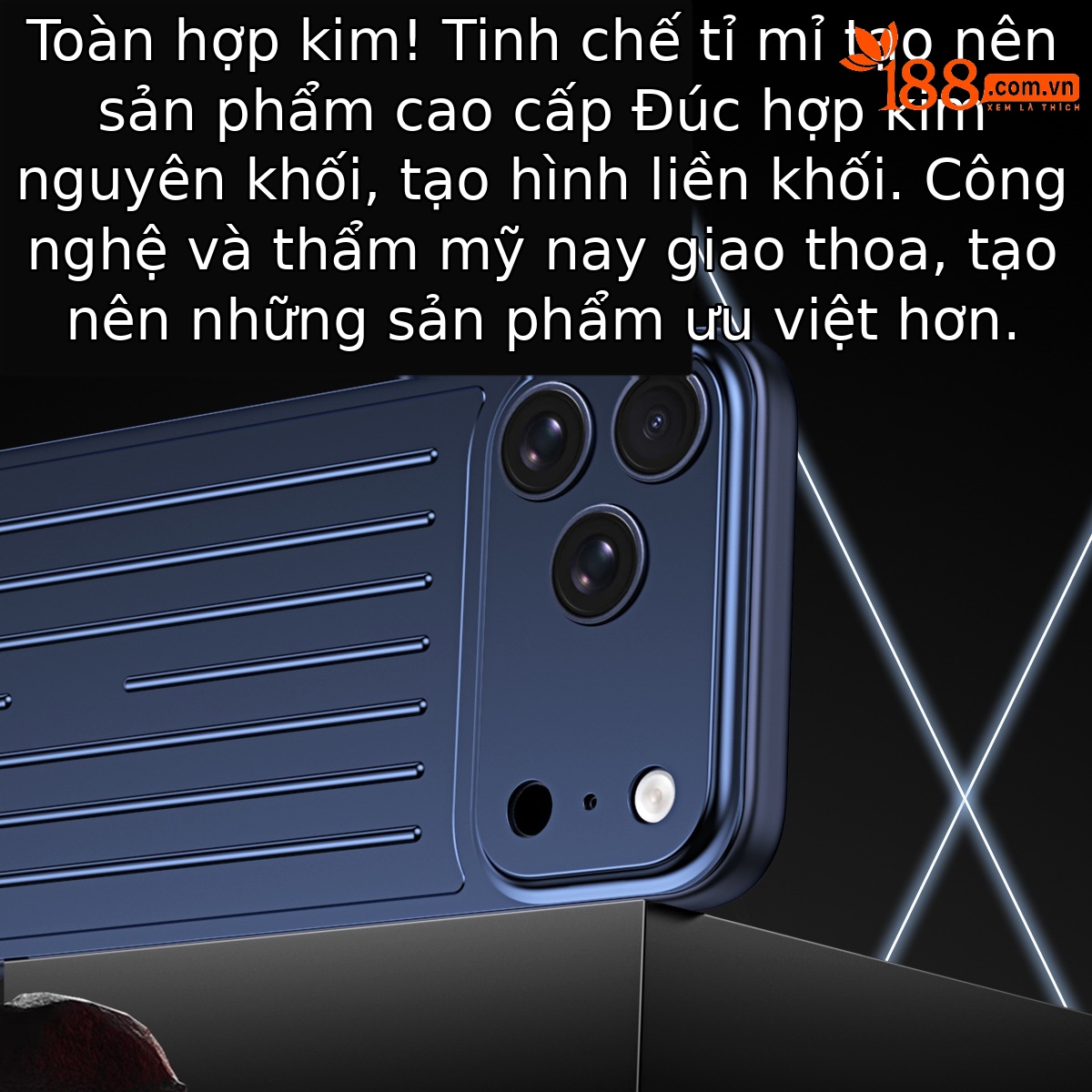Ốp lưng iPhone 16/17 Pro Max kim loại chống sốc, chống vân tay, thiết kế vali độc đáo — Cam, Đen, Vàng sa mạc, Xanh titan