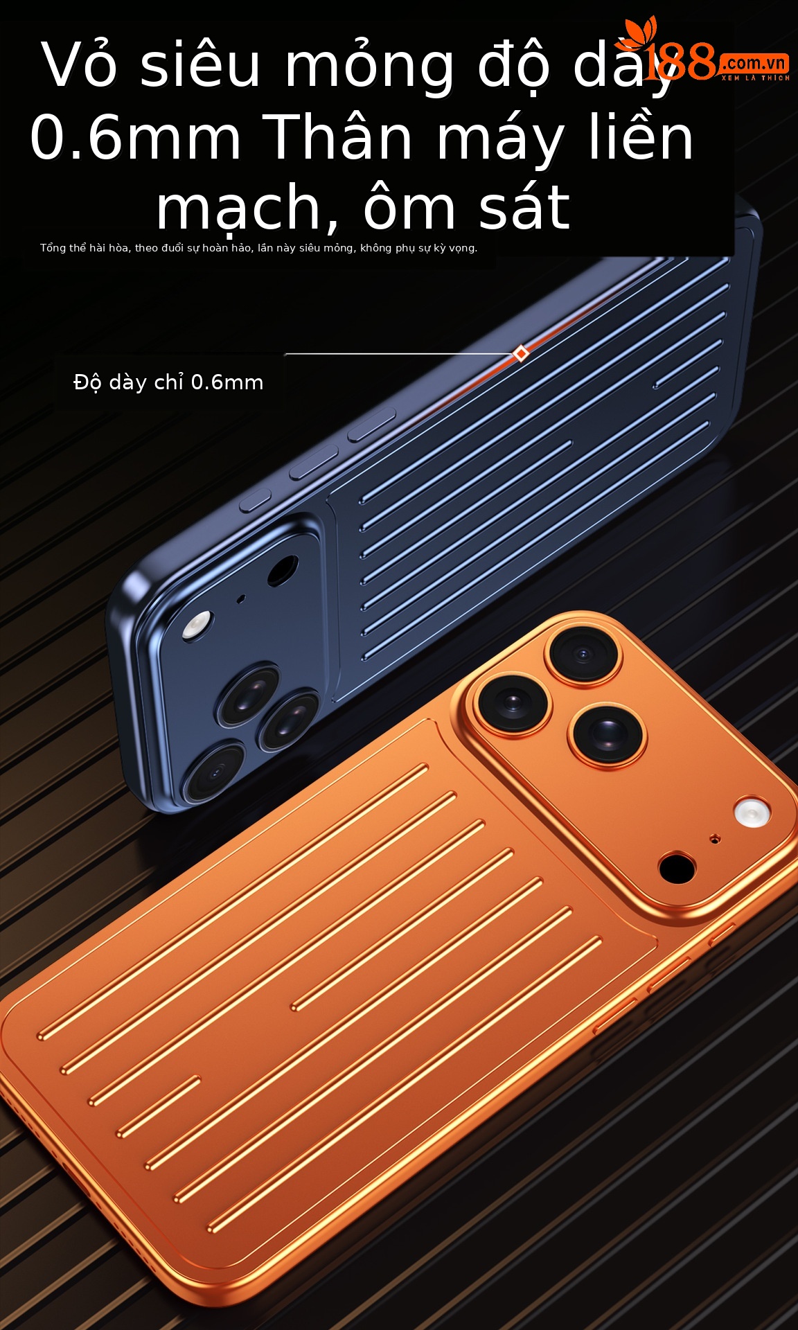 Ốp lưng iPhone 16/17 Pro Max kim loại chống sốc, chống vân tay, thiết kế vali độc đáo — Cam, Đen, Vàng sa mạc, Xanh titan chi tiết 4