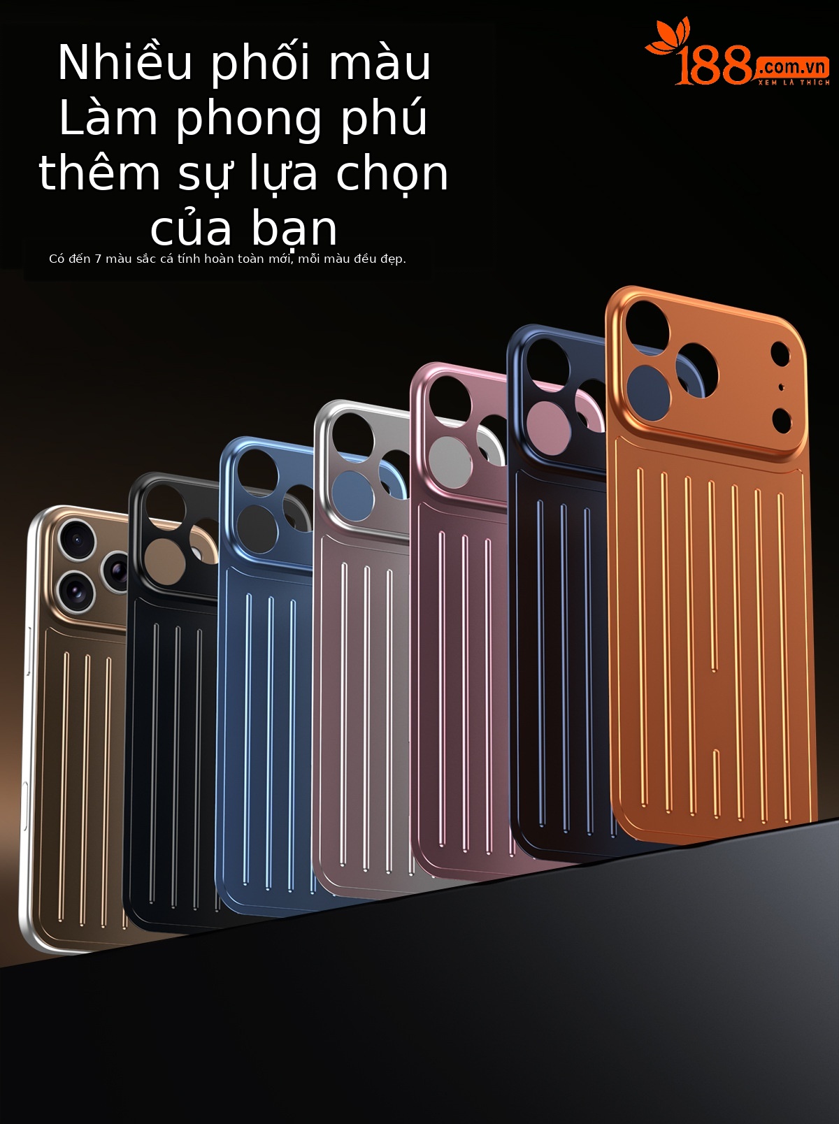 Ốp lưng iPhone 16/17 Pro Max kim loại chống sốc, chống vân tay, thiết kế vali độc đáo — Cam, Đen, Vàng sa mạc, Xanh titan chi tiết 11