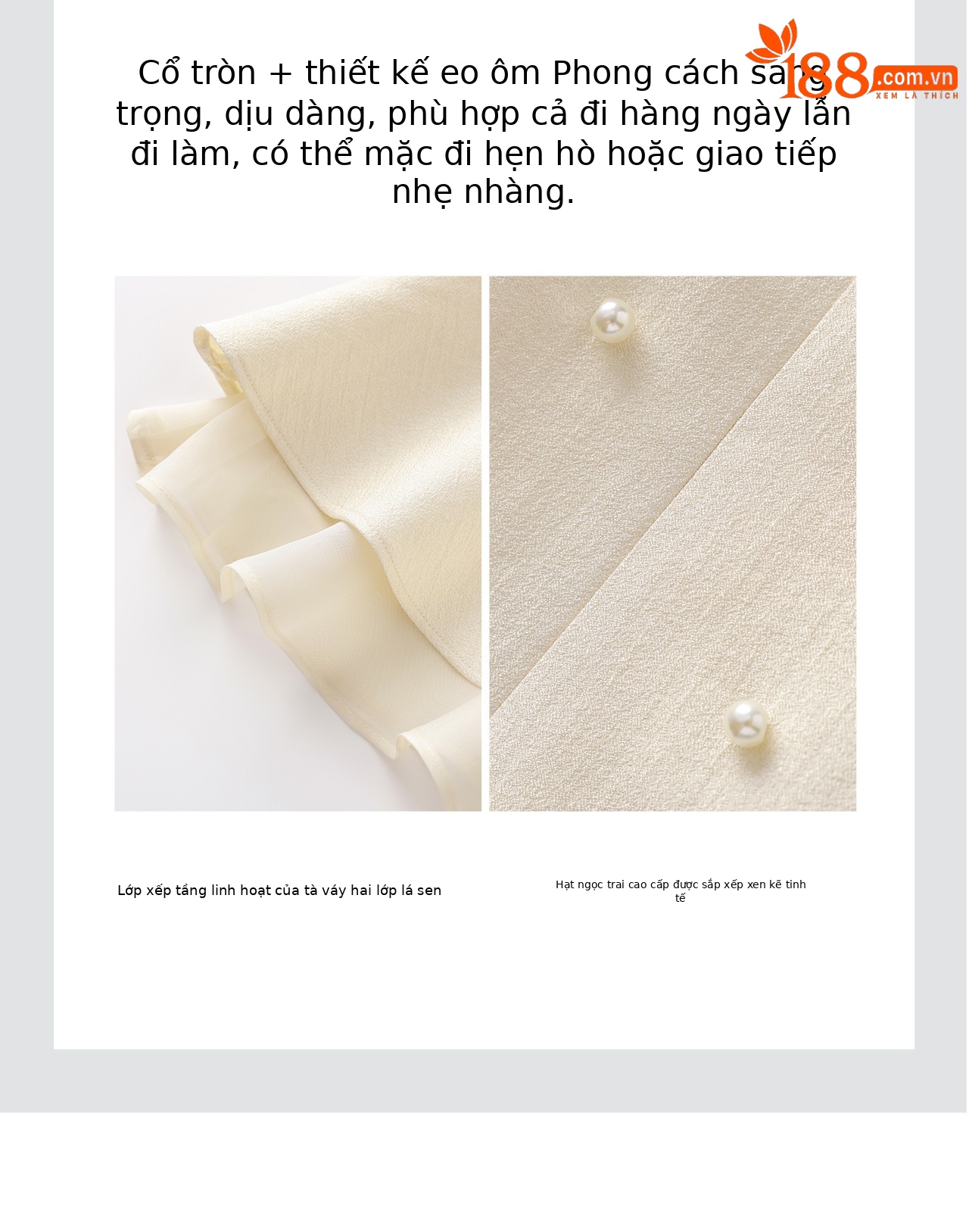 Váy maxi nữ thắt eo kiểu Pháp phong cách thiên kim đính châu lá sen — màu đen chi tiết 9