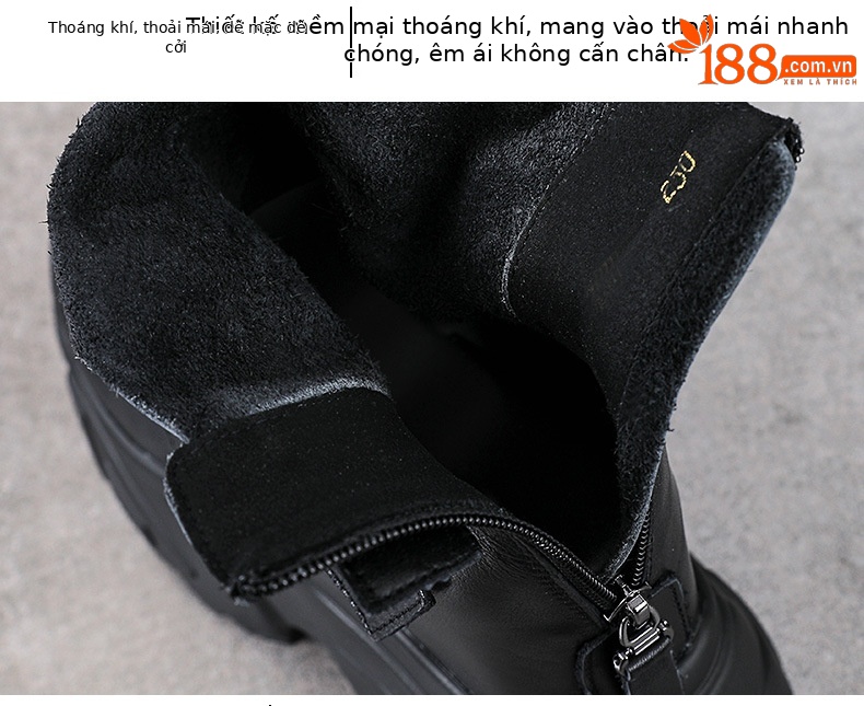 Sandal cao gót nữ da bò thật đế xuồng hở mũi phong cách La Mã — màu đen chi tiết 6