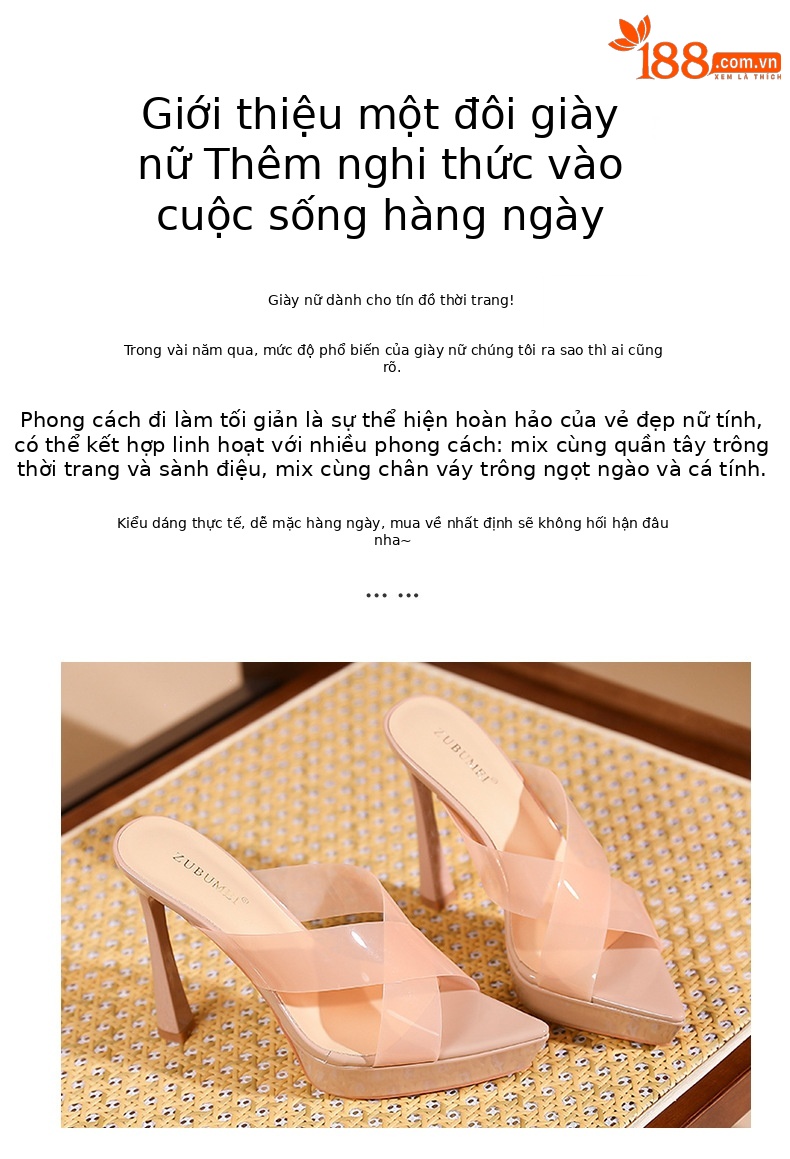 Sandal cao gót nữ mũi nhọn quai chéo gót 12 cm — Bạc-12cm chi tiết 2