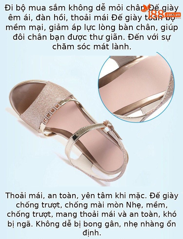Sandal da thật nữ quai chữ V đế xuồng mềm, gót trung bình, phong cách thời trang đa năng, size lớn — màu đen chi tiết 6