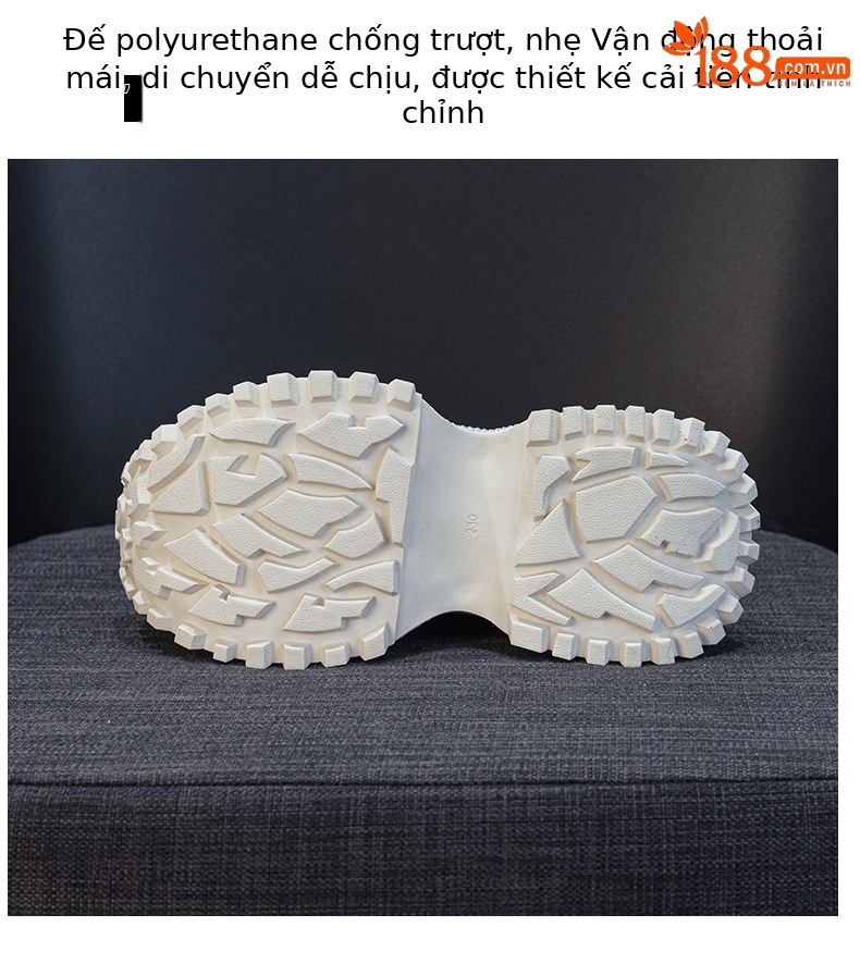Giày sneaker nữ đế dày phong cách dad shoes, gót 5 cm, đính đá lấp lánh — Đỏ 5052, Xám 5052, Be 5052 chi tiết 9