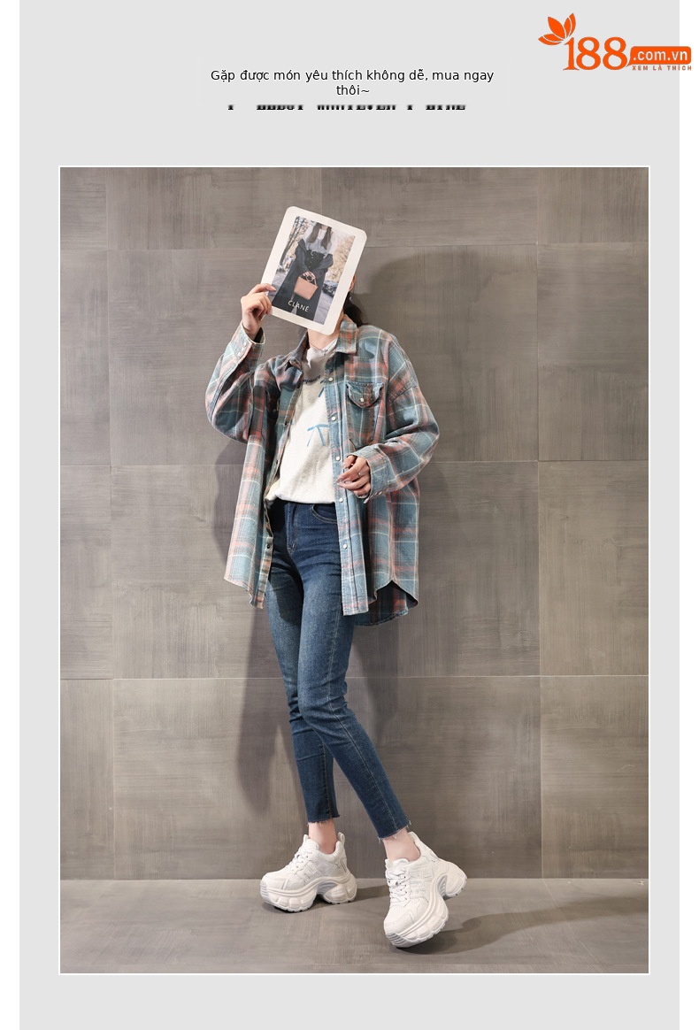 Giày sneaker nữ chunky đế dày mặt lưới thoáng khí, phong cách thể thao — màu trắng chi tiết 5