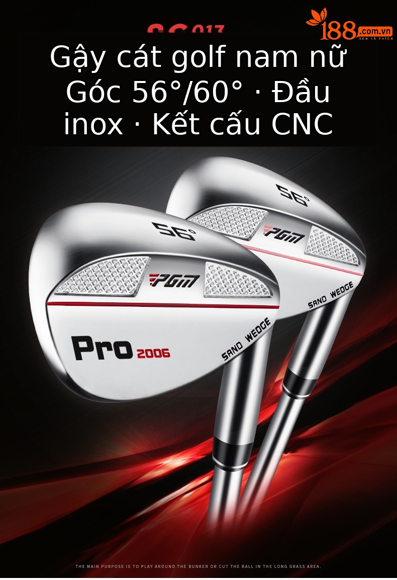 Gậy golf PGM Pro sand wedge 56°/60° hợp kim thép — Gậy thép 56° tay phải nam, Gậy thép 60° tay phải nam, Gậy thép 56° tay phải nữ, Gậy thép 60° tay phải nữ chi tiết 2