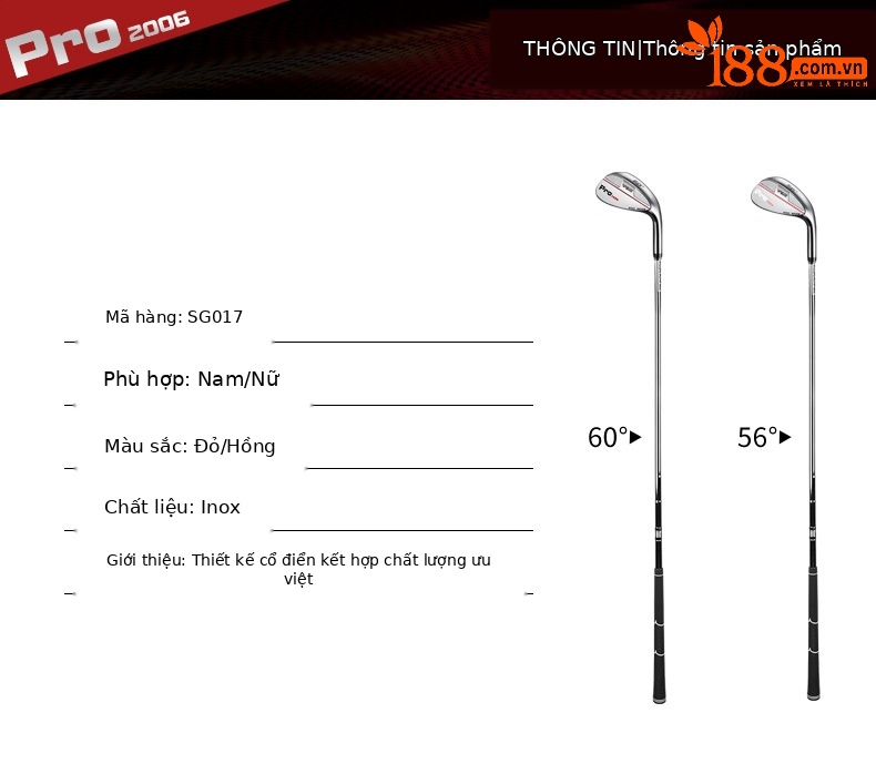 Gậy golf PGM Pro sand wedge 56°/60° hợp kim thép — Gậy thép 56° tay phải nam, Gậy thép 60° tay phải nam, Gậy thép 56° tay phải nữ, Gậy thép 60° tay phải nữ chi tiết 7