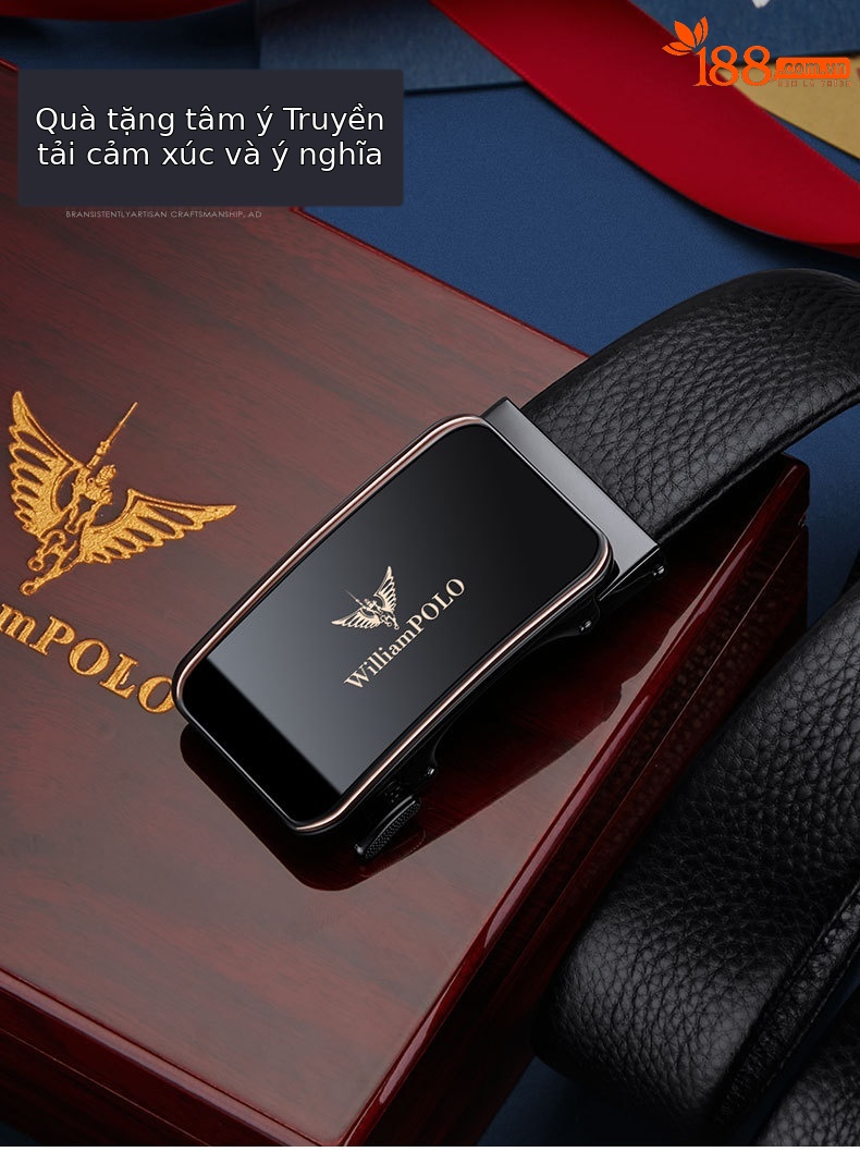Thắt lưng da bò nam cao cấp Hoàng đế Paul – phong cách công sở, đi làm, dây lưng thời trang bản vừa — 120cm, 130cm, 110cm, 125cm chi tiết 2