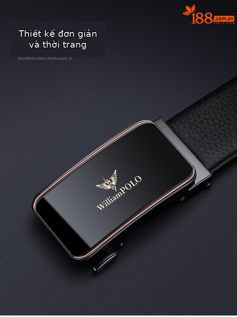 Thắt lưng da bò nam cao cấp Hoàng đế Paul – phong cách công sở, đi làm, dây lưng thời trang bản vừa — 120cm, 130cm, 110cm, 125cm chi tiết 4