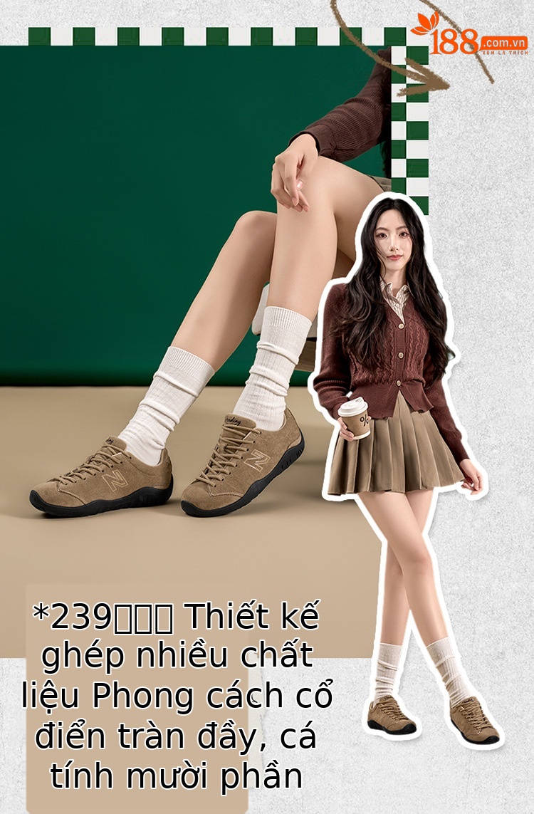 Giày sneaker nam nữ phong cách Đức Huấn luyện retro đế êm, phối màu cổ điển — 239 Đỏ Rượu chi tiết 9