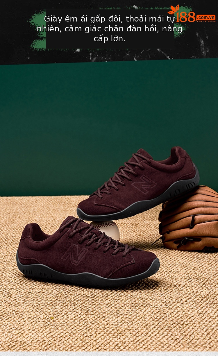 Giày sneaker nam nữ phong cách Đức Huấn luyện retro đế êm, phối màu cổ điển — 239 Đỏ Rượu chi tiết 11