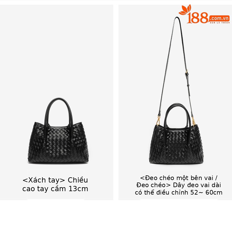 Túi đeo chéo nữ dệt kiểu sủi cảo thời trang cao cấp chi tiết 10