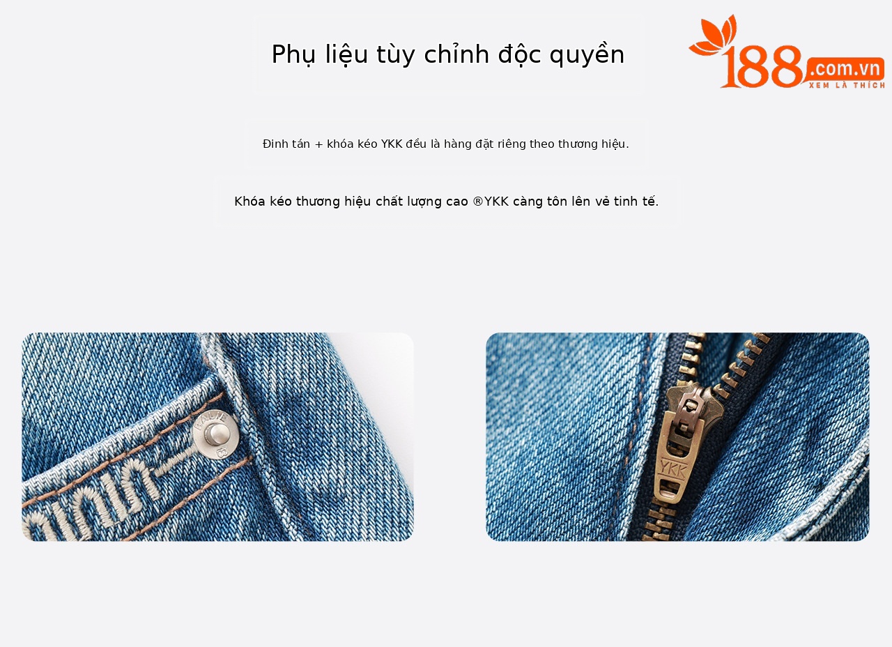 Quần jean nữ ống rộng cạp cao hiệu ứng mài rách phong cách vintage — xanh lam chi tiết 13