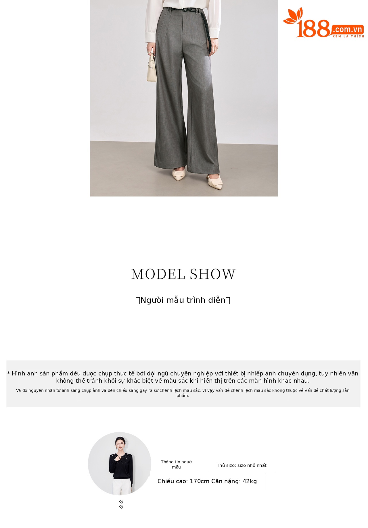 Quần culottes nữ ống rộng dáng suông chất len pha tơ nhân tạo cao cấp — Xanh lông mòng đen chi tiết 9
