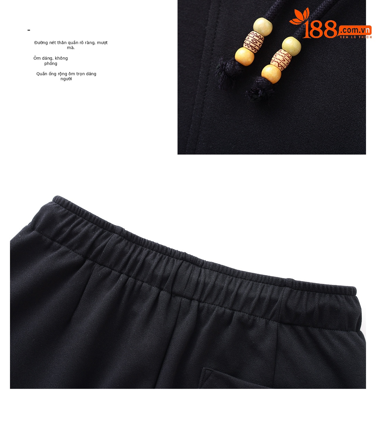 Quần culottes nữ ống rộng cạp thun dây rút vải mềm rủ — màu sắc chi tiết 8
