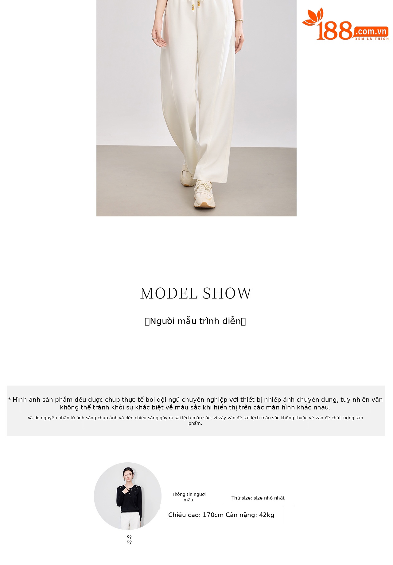 Quần culottes nữ ống rộng cạp thun dây rút vải mềm rủ — màu sắc chi tiết 9