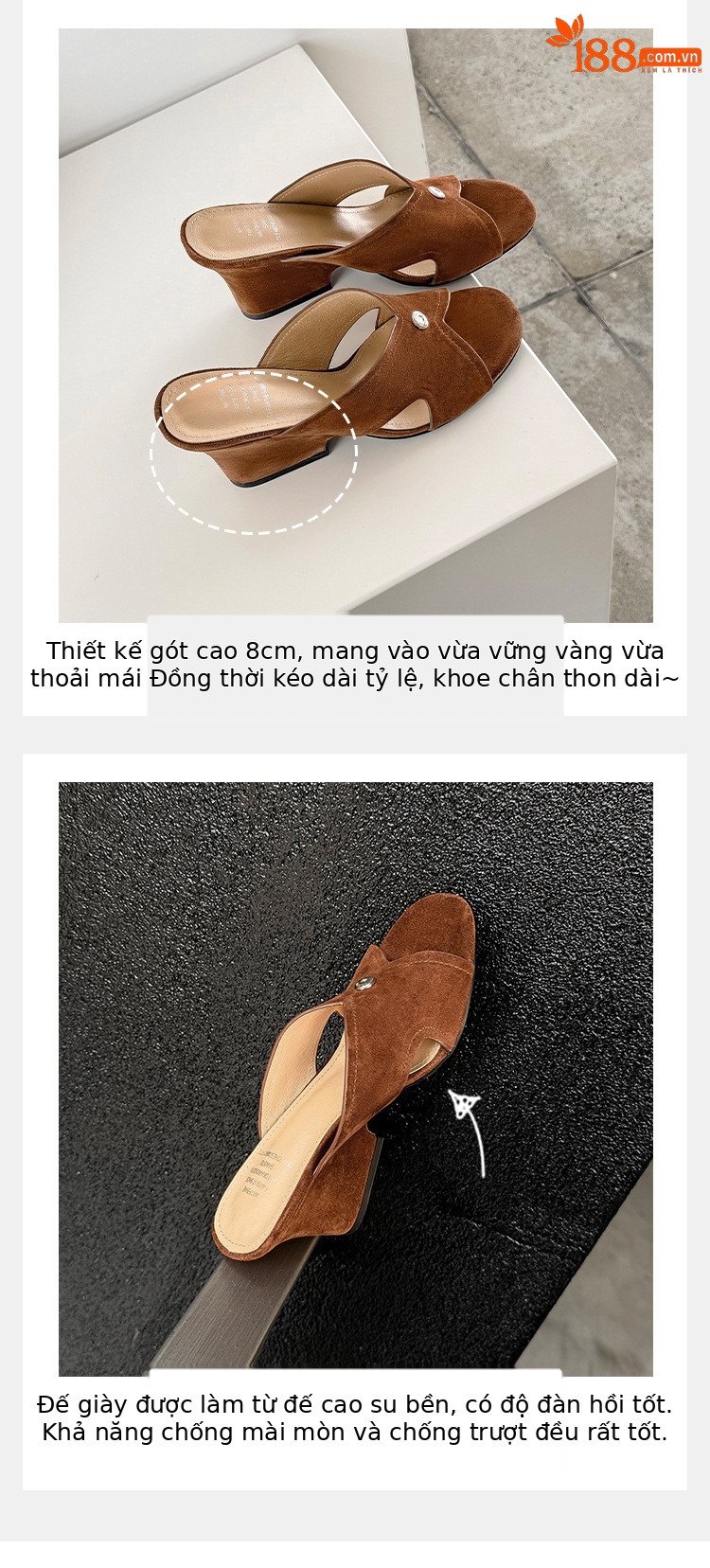 Sandal cao gót nữ hở mũi họa tiết da báo, chất liệu da lộn mịn, gót thô 9 cm — màu nâu, Trang chủ, màu đen chi tiết 3