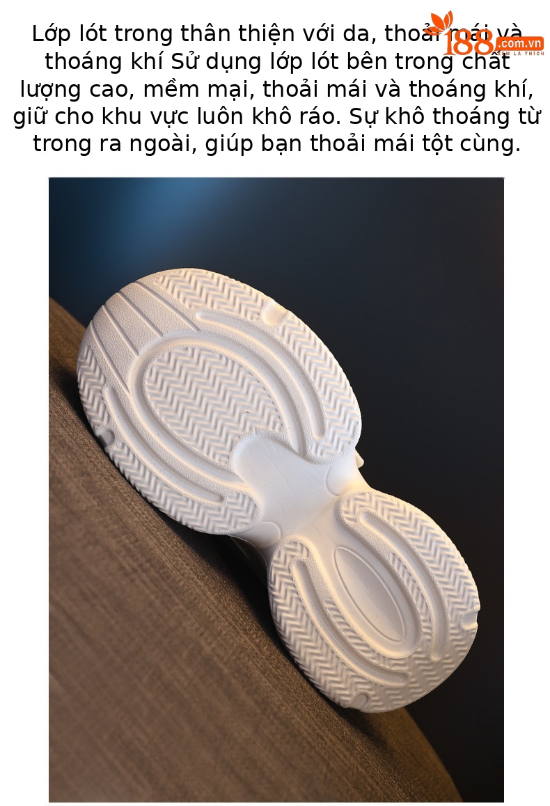 Giày sneaker nữ đế dày tăng chiều cao lưới thoáng khí — màu be chi tiết 9