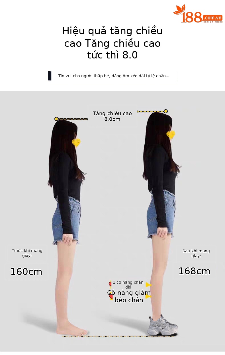Giày sneaker nữ đế dày tăng chiều cao lưới thoáng khí — màu be chi tiết 4